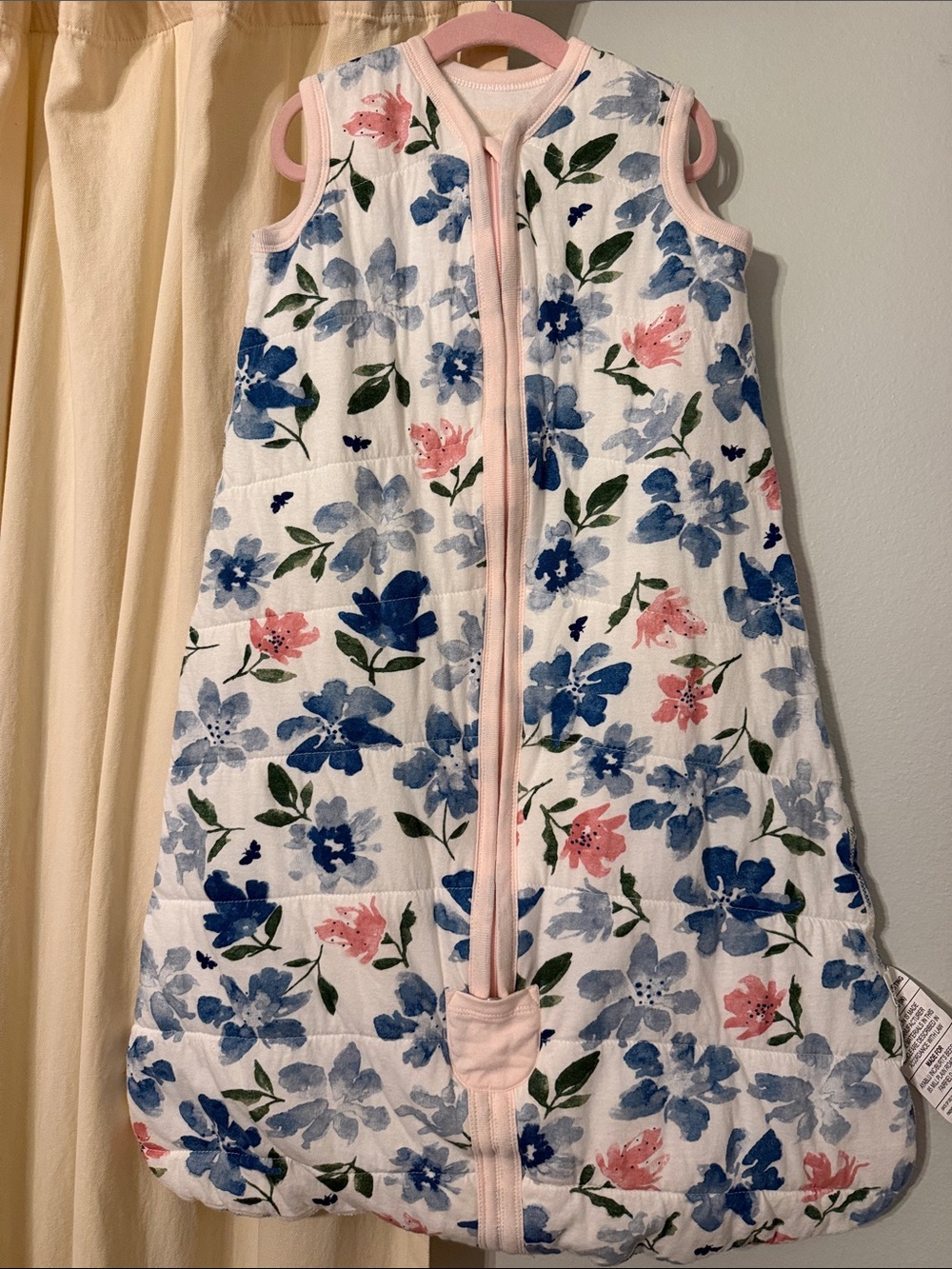Burt’s Bees Floral Sleeveless Sleep Sack - Pink Trim